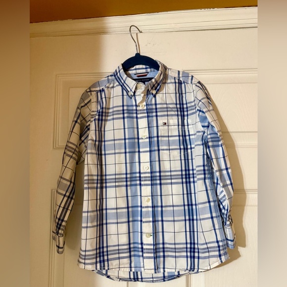 Tommy Hilfiger Kids White and Blue Checkered Shirt - Picture 2 of 5